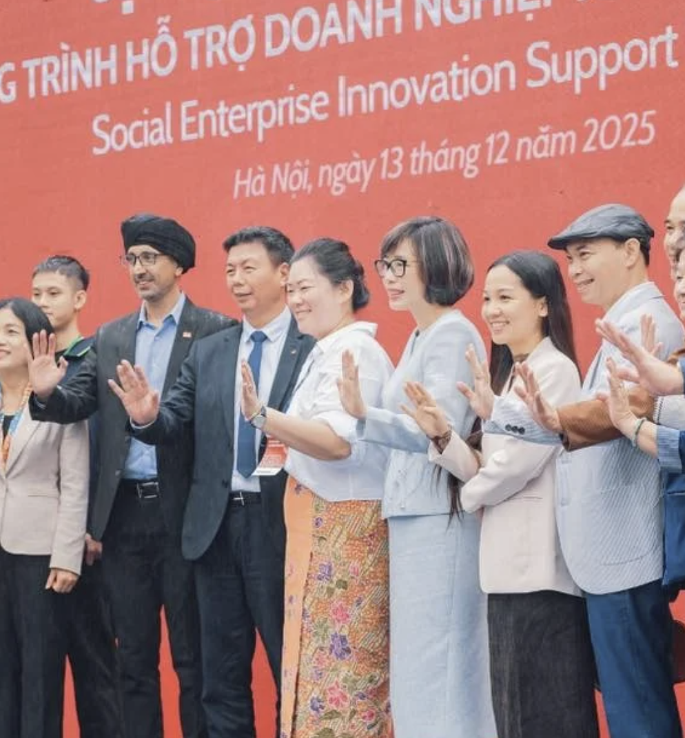 Participants on stage at the Social Enterprise Innovation Program (SEIP) event.