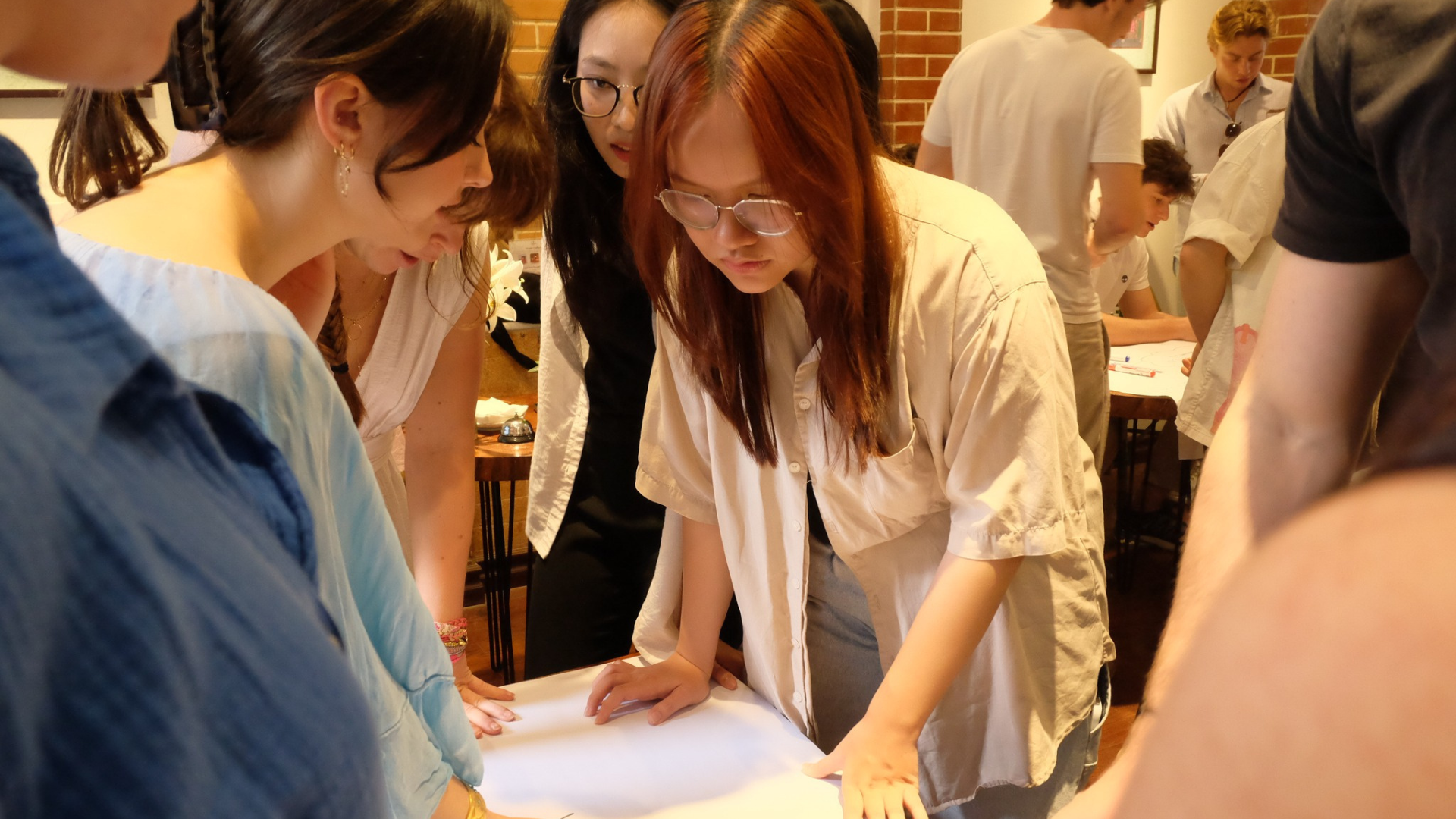 Young people in a hands-on learning and leadership session.